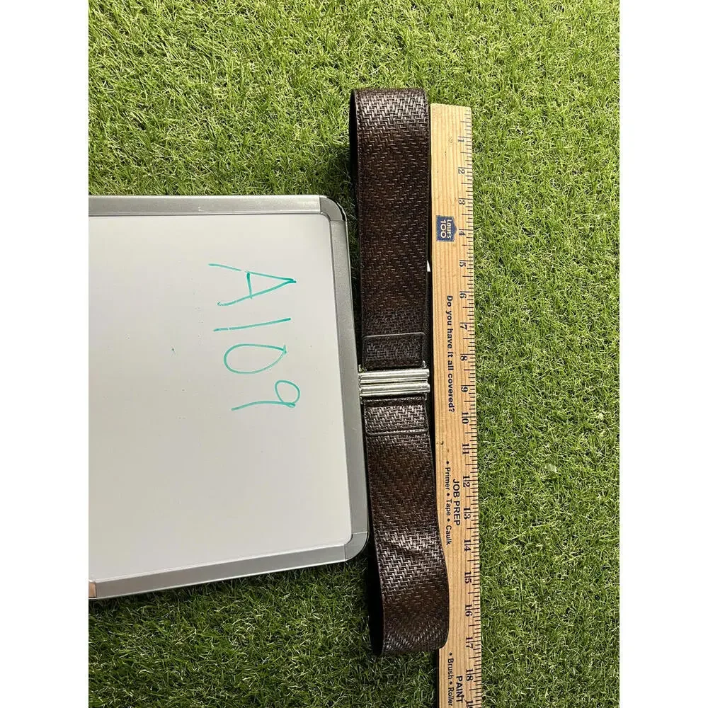 Chico's Brown Woven Belt with Silver Buckle Size Medium